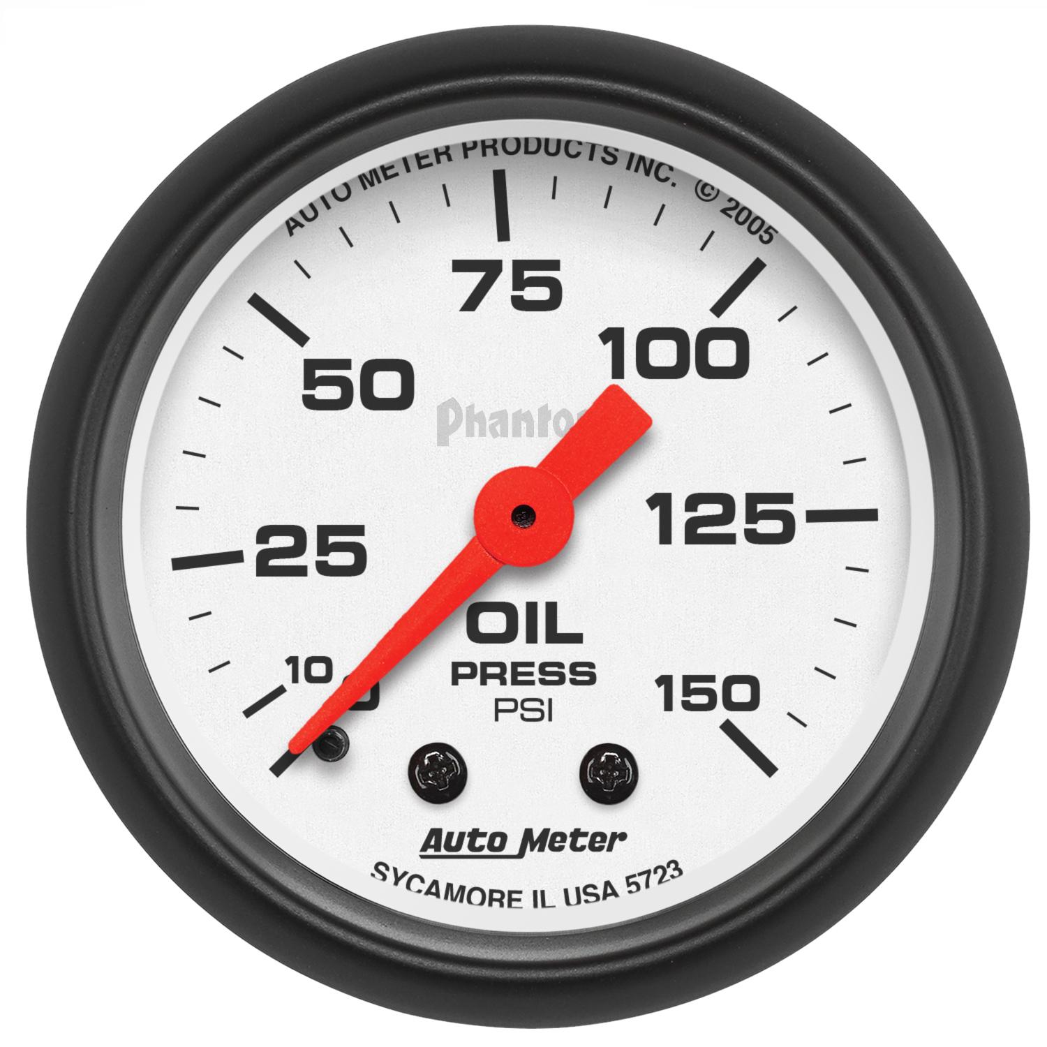 Autometer Phantom Series 2 1/16" 0-150 PSI Oil Pressure Gauge