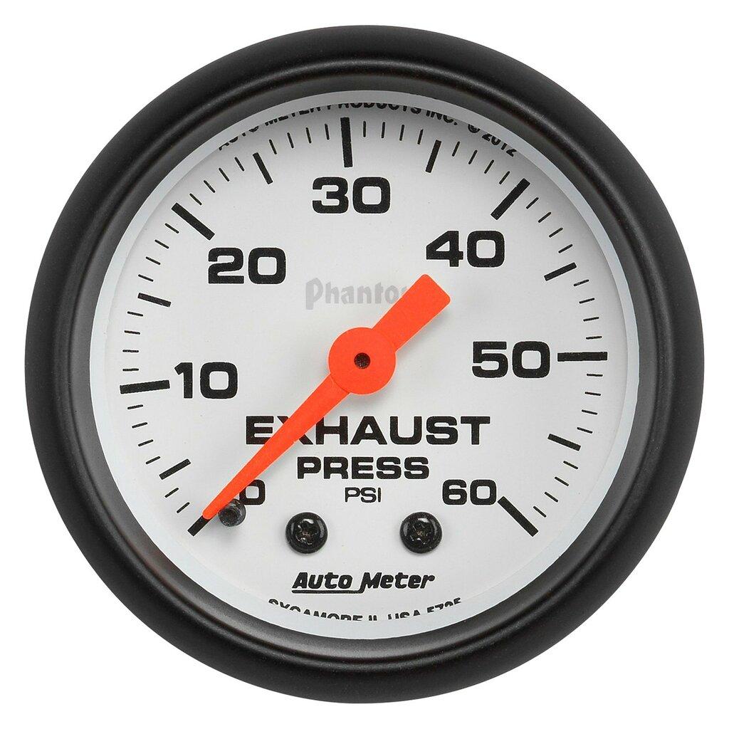Auto Meter 2-1/16" EXHAUST PRESSURE, 0-60 PSI, PHANTOM - 5725