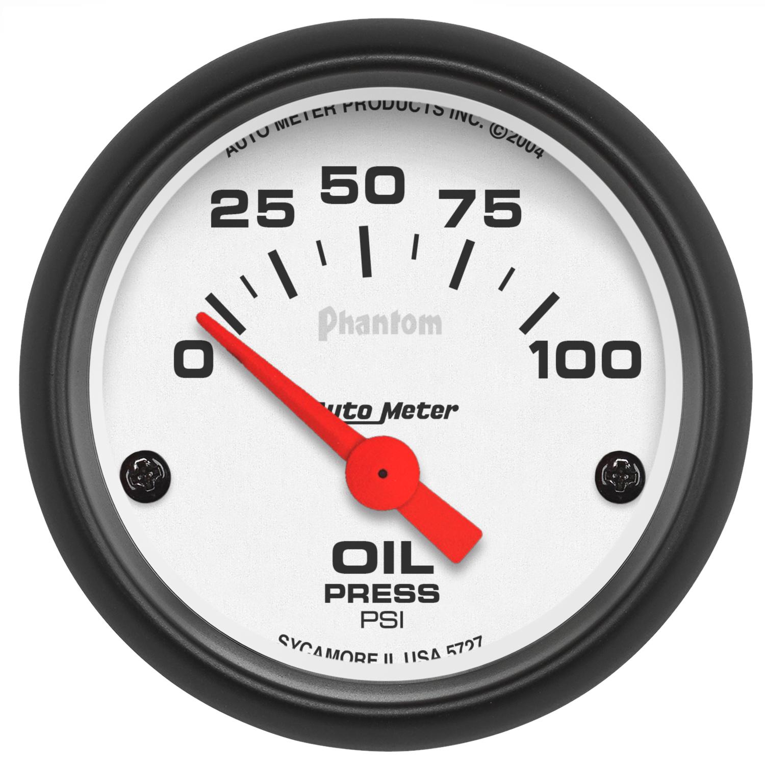 Autometer Phantom Series 2 1/16" 0-100 PSI Oil Pressure Gauge