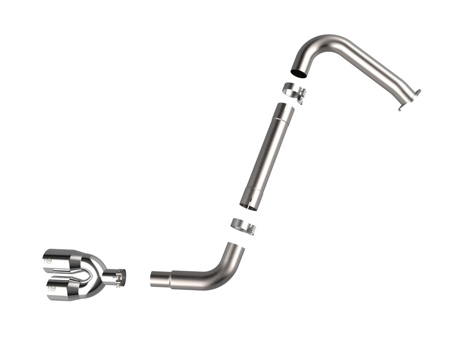 AFE Takeda 3 IN 304 Stainless Steel Axle-Back Exhaust w/ Polished Tips (2021-2025 Elantra N Line) - 49-37045-P