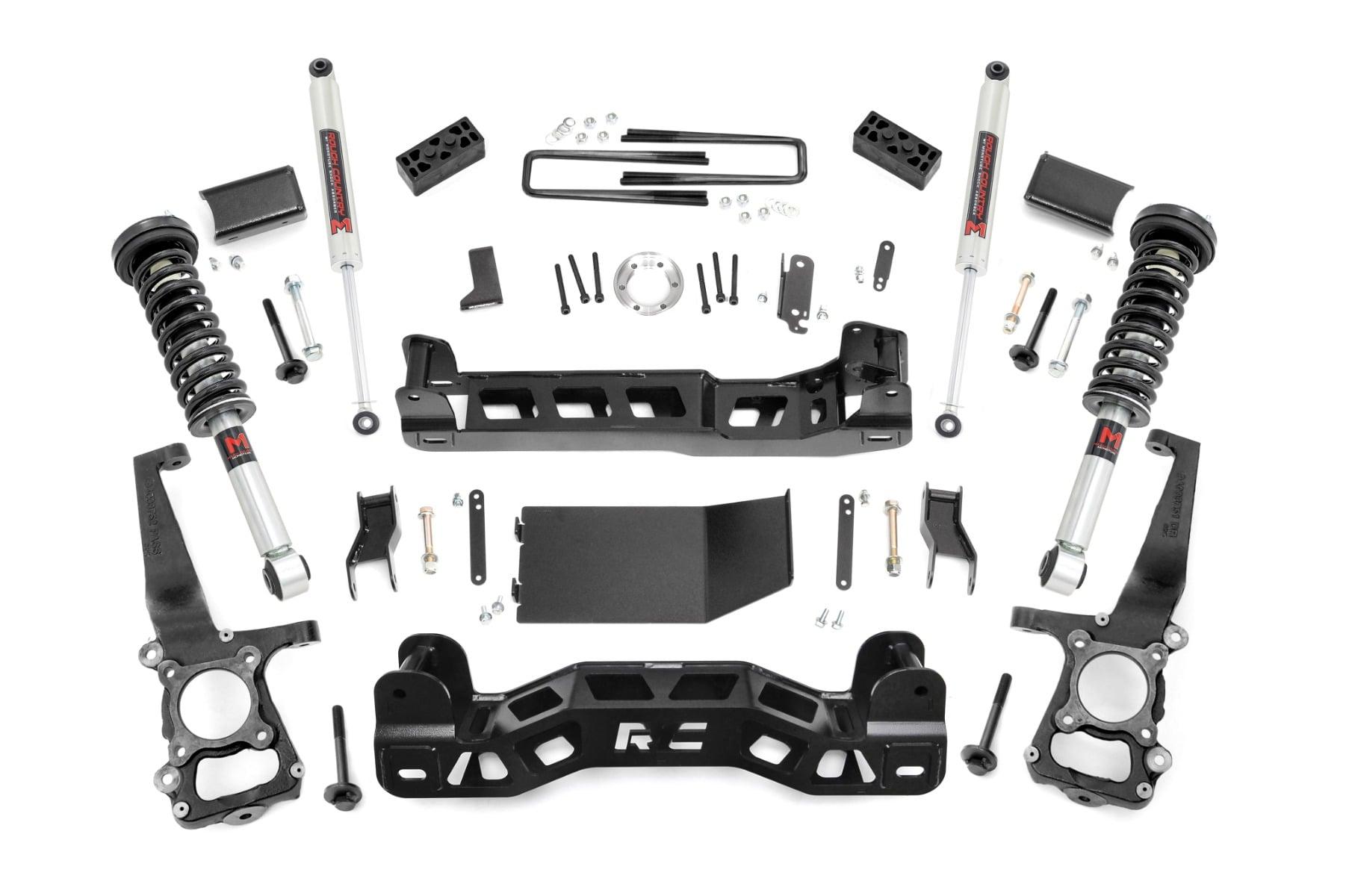 Rough Country 4 Inch Lift Kit M1 Struts Ford F-150 4WD (2014) (2014 F-150) - 57441