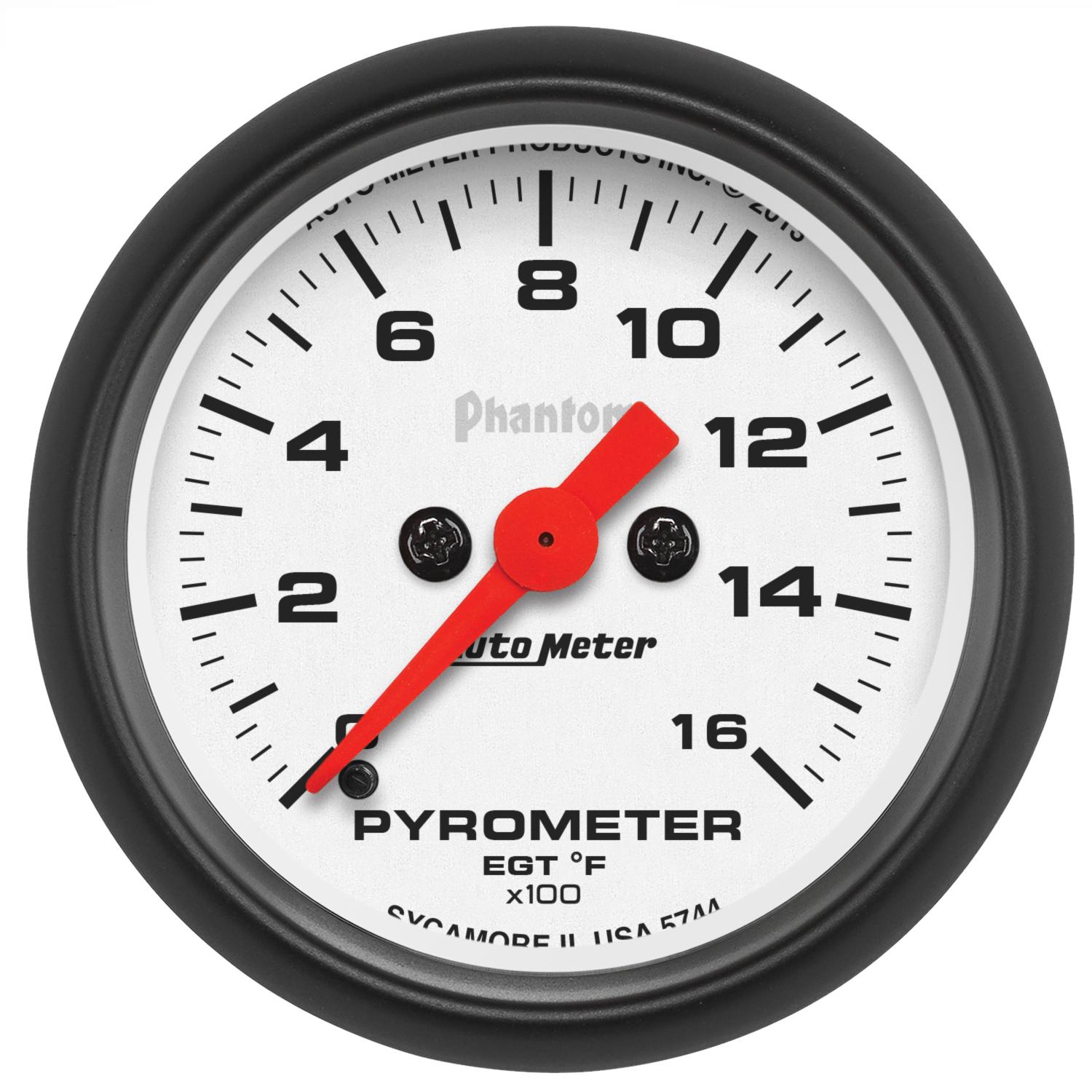 Auto Meter 2-1/16" PYROMETER, 0-1600 °F, PHANTOM - 5744