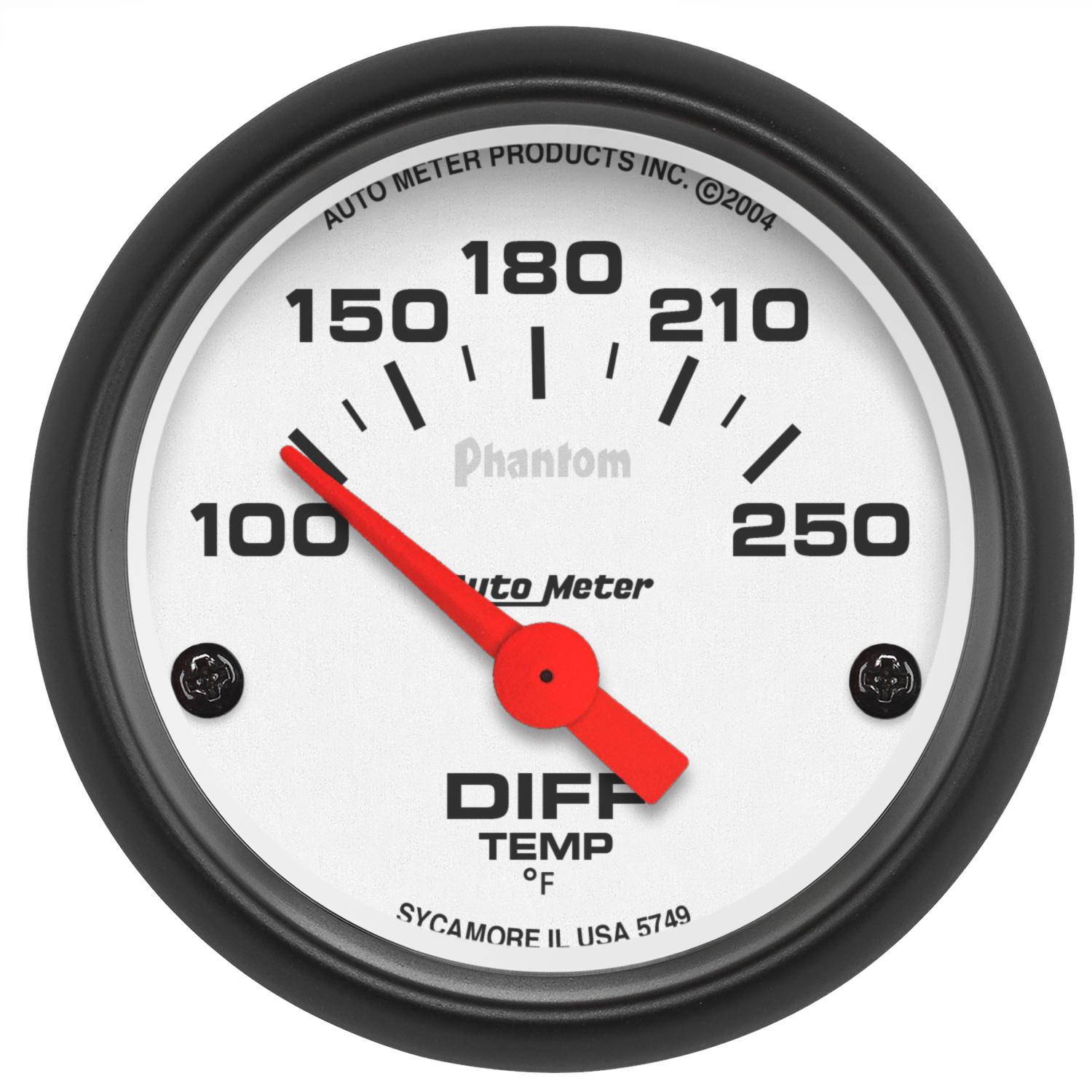 Auto Meter 2-1/16" DIFFERENTIAL TEMPERATURE, 100-250 °F, PHANTOM - 5749