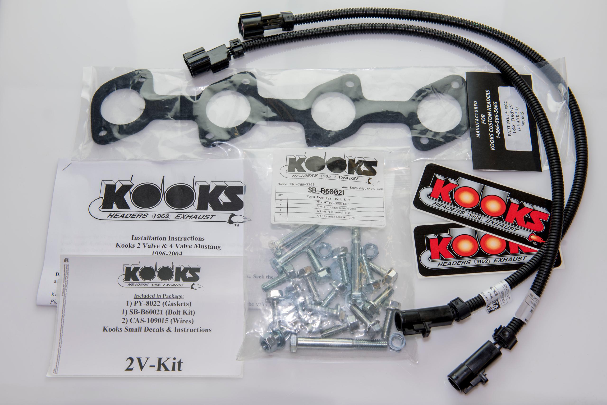 Kooks 1-5/8" x 2-1/2" SS Headers w/EGR.  1996-2004 4.6L 2V Mustang. - 11212000