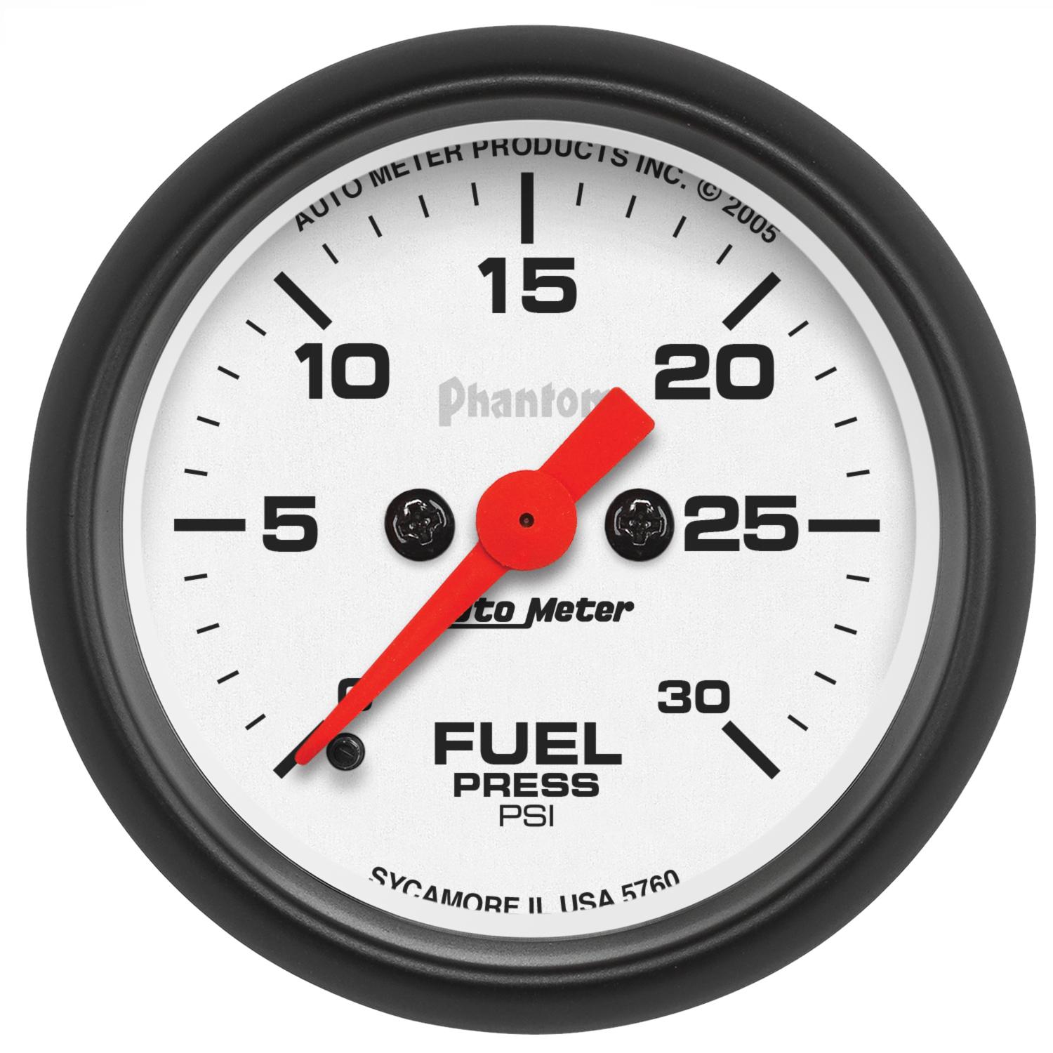 Autometer Phantom Series Electric 2 1/16" 0-30 PSI Fuel Pressure
