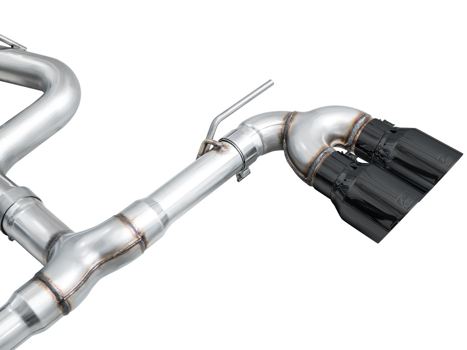 AWE Track Edition Exhaust for Volkswagen MK8 Golf R - Diamond Black Tips - 3020-43658