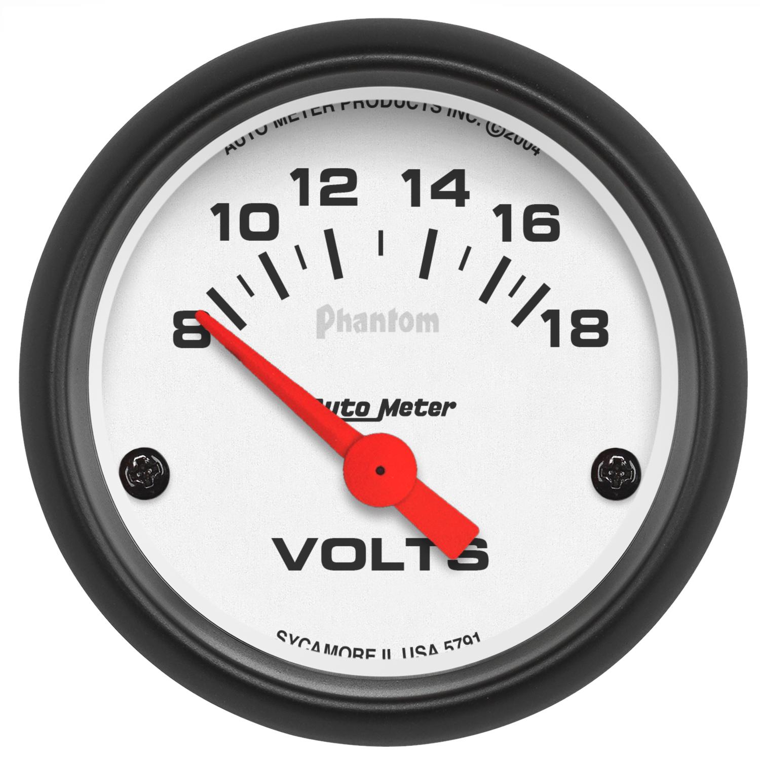 Auto Meter 2-1/16" VOLTMETER, 8-18V, PHANTOM - 5791