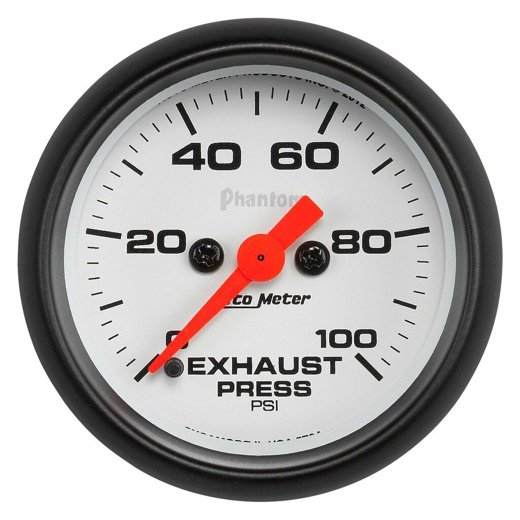 Auto Meter 2-1/16" EXHAUST PRESSURE, 0-100 PSI, PHANTOM - 5794