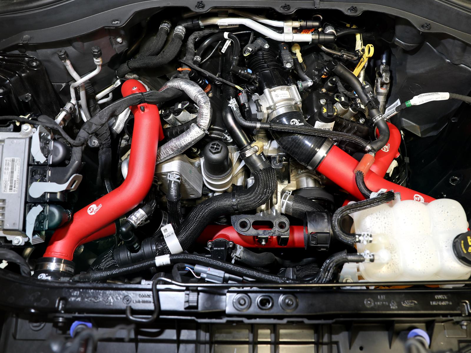 AFE BladeRunner 2-1/4 IN & 2-3/4 IN Aluminum Hot and Cold Charge Pipe Kit Red Ford Explorer ST 20-23 V6-3.0L (tt) - 46-20654-R