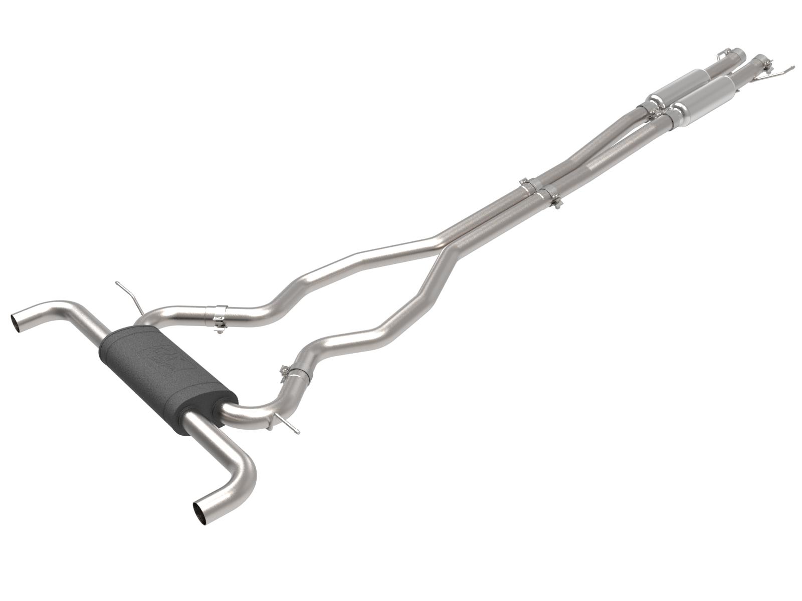 AFE Vulcan Series 3-1/2 IN 304 Stainless Steel Cat-Back Exhaust System Black (2019-2020 Edge) - 49-33133