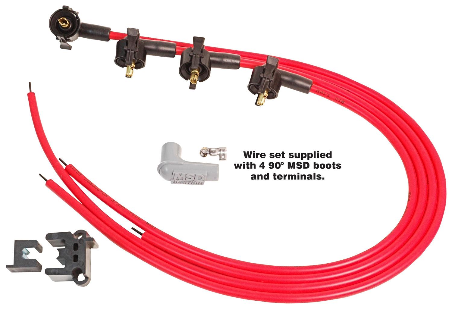 Super Conductor Spark Plug Wire Set, 4 Cylinder Midget.  - 31689