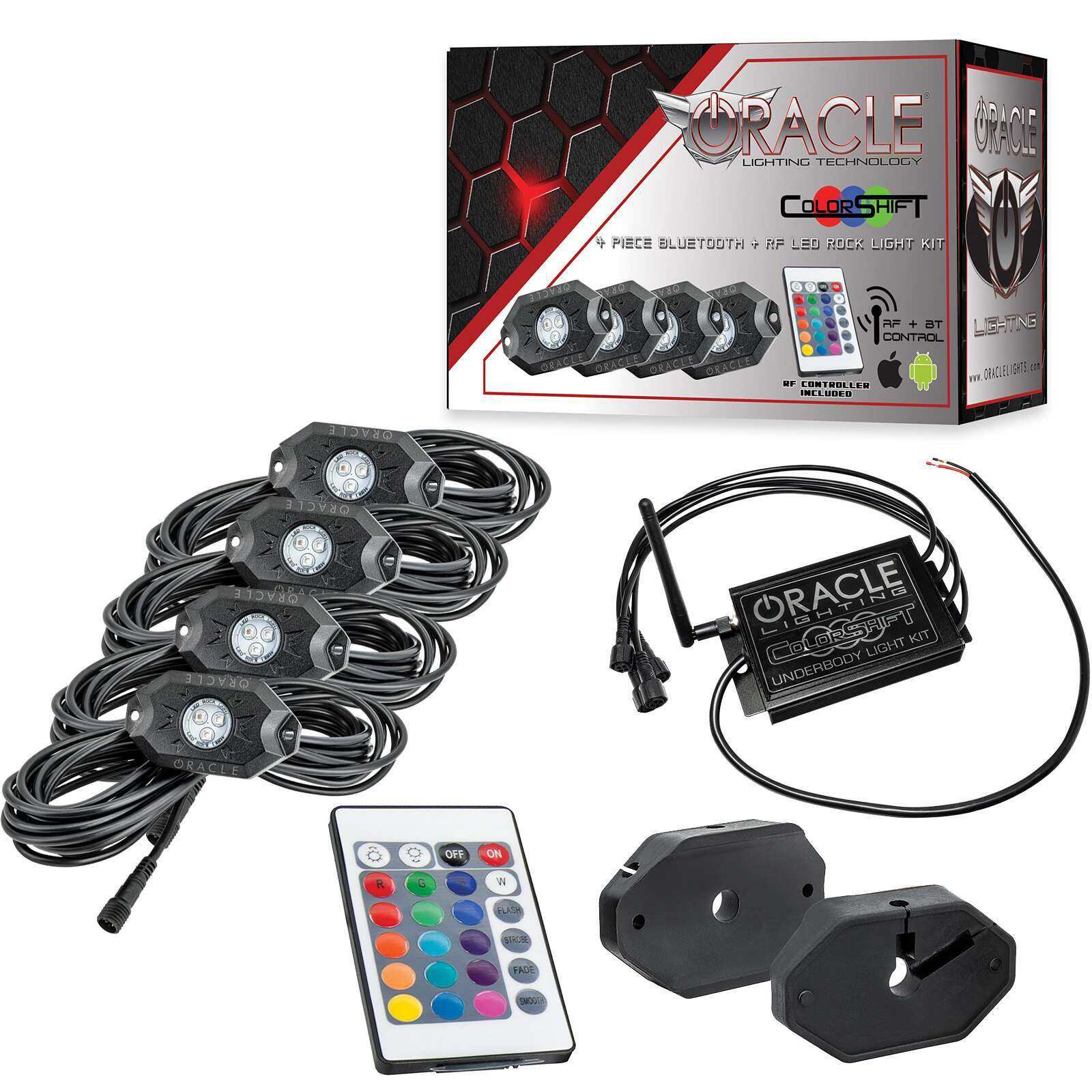 Oracle Lighting Colorshift Underbody Rock Light Kit, Bluetooth + Rf, 4 Pcs - 5818-333