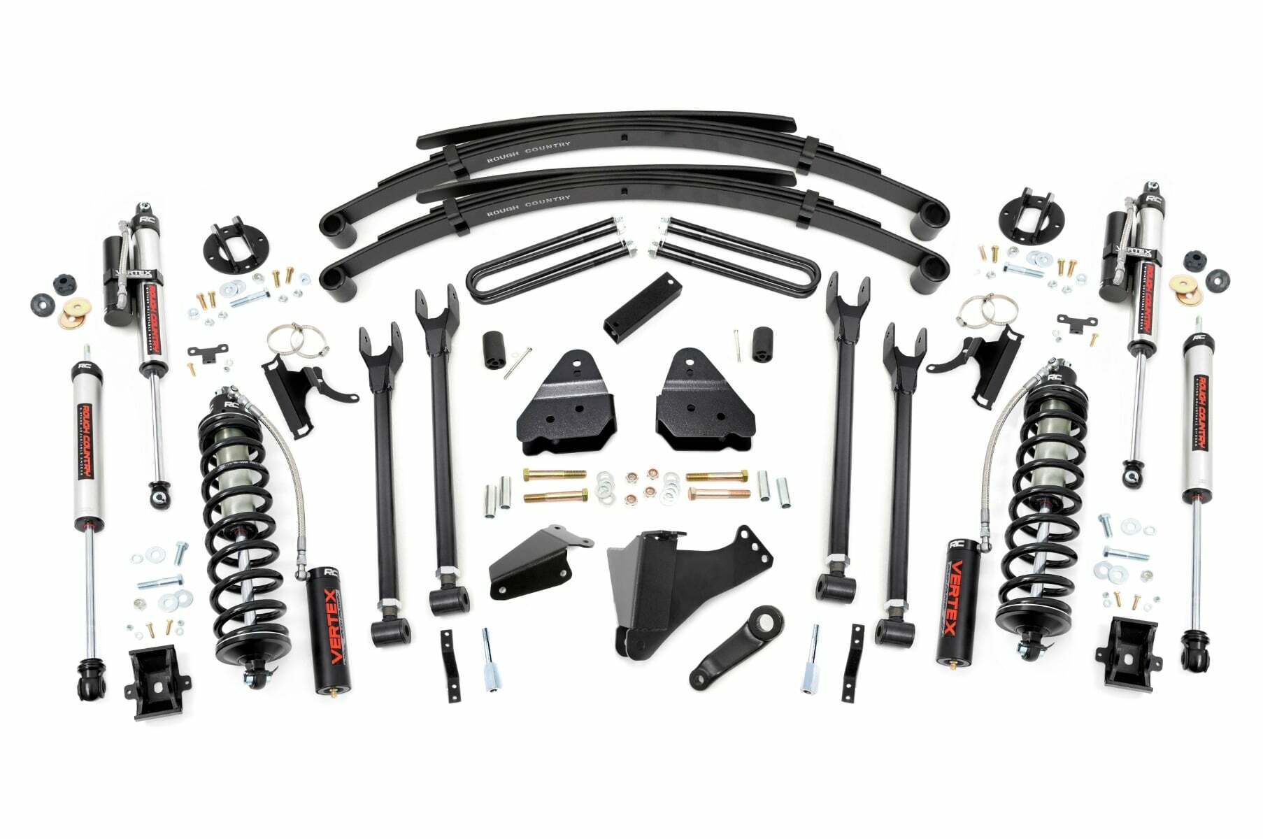 Rough Country 6 Inch Lift Kit Diesel 4 Link RR Spring C/O Vertex Ford F-250/F-350 Super Duty (05-07) (2005-2007 F-350 Super Duty, F-250 Super Duty) - 58259