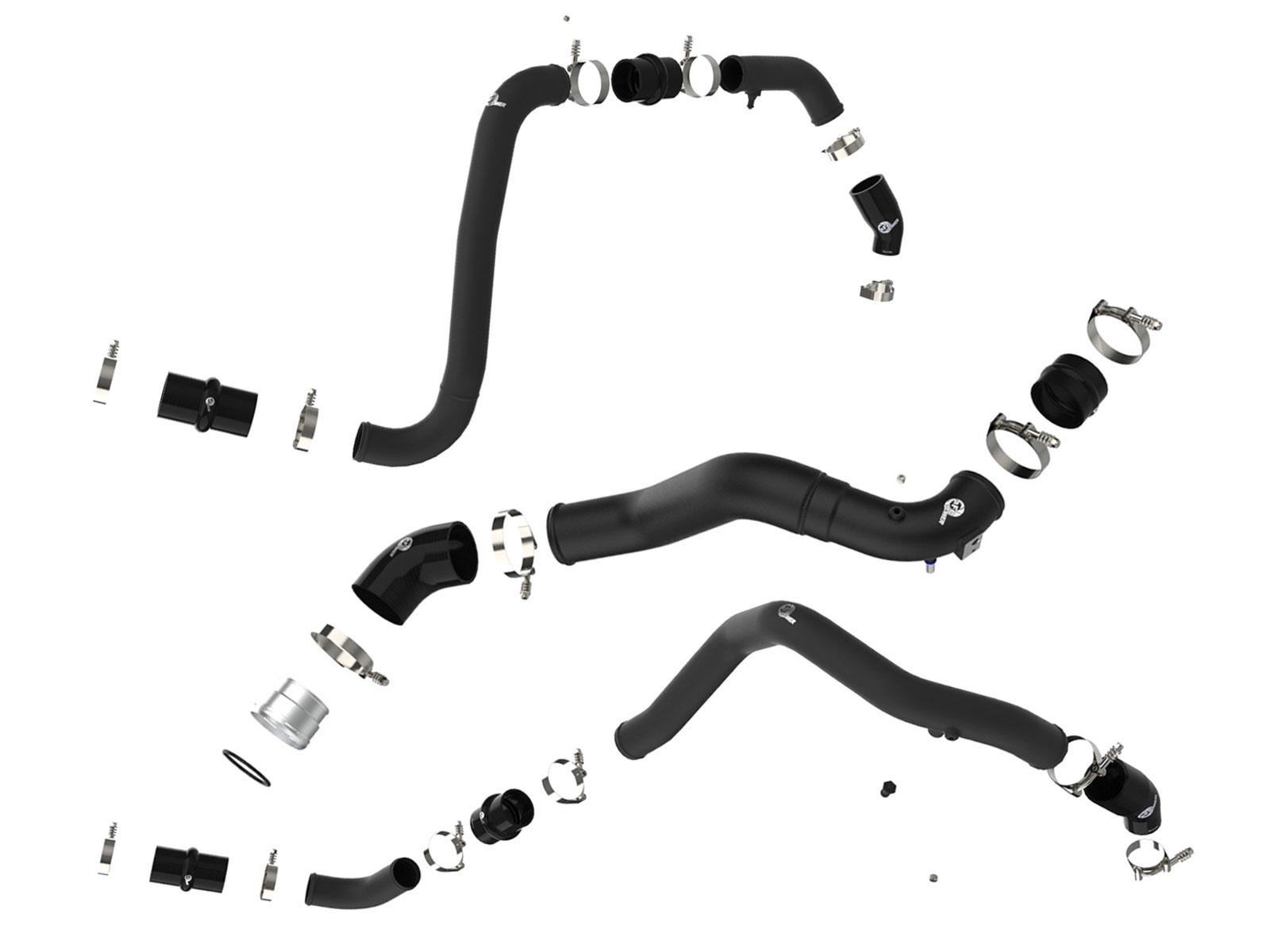 aFe BladeRunner Aluminum Hot and Cold Charge Pipe Kit - Black (2021-2022 Ford F-150 / Raptor V6-3.5L(tt)) - 46-20514-B