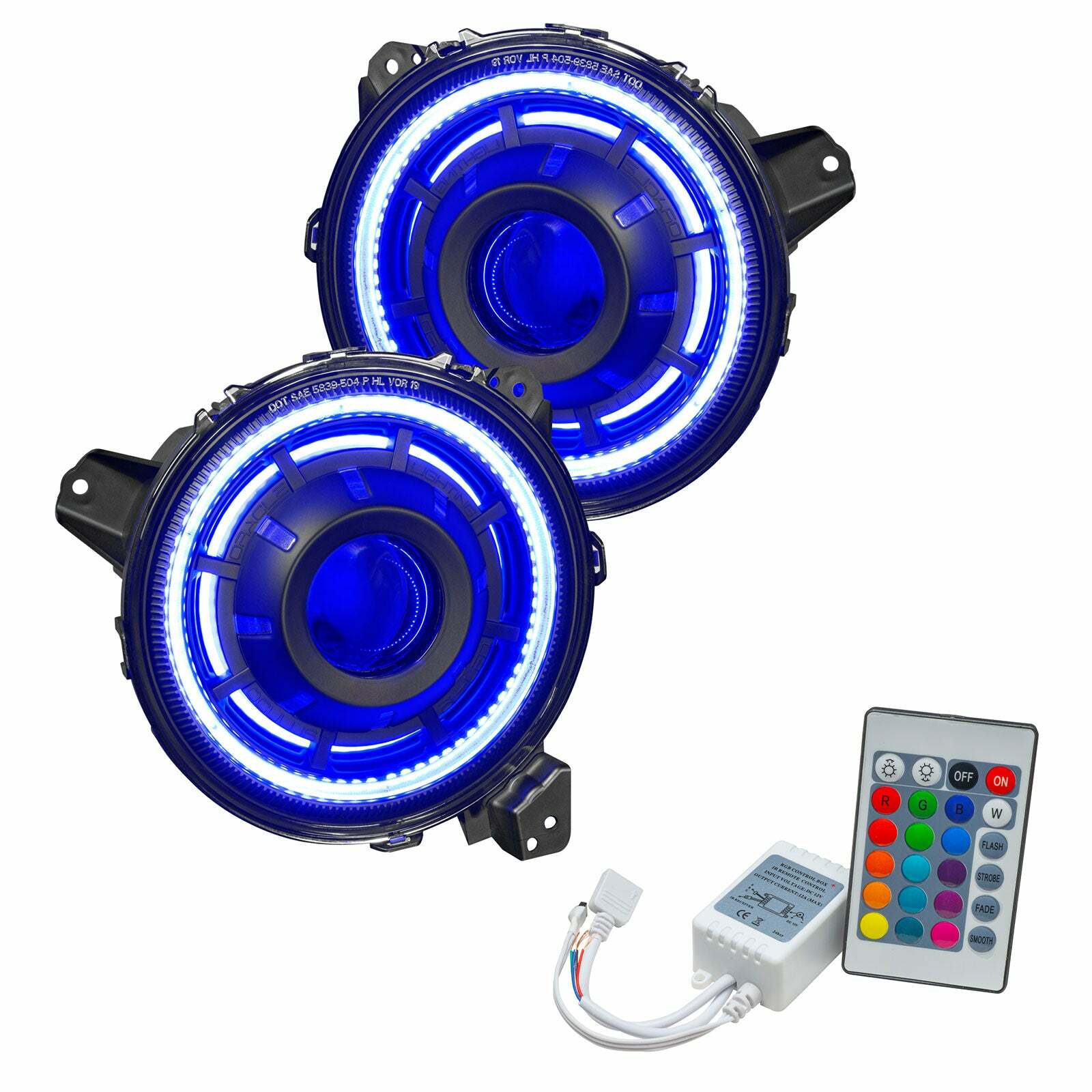 Oracle Lighting Oculus ColorSHIFT Bi-LED Projector Headlights for Wrangler JL / Gladiator JT (2018-2022 Gladiator, Wrangler) - 5839-504-B