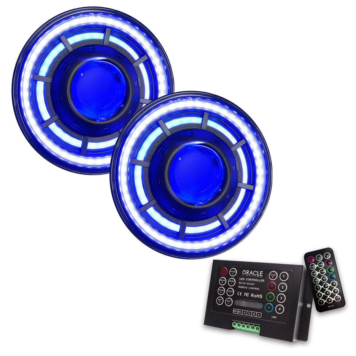Oracle Lighting ORACLE OculusTM 7" ColorSHIFT Bi-LED Projector Headlights for Jeep Wrangler JK - 5876-333