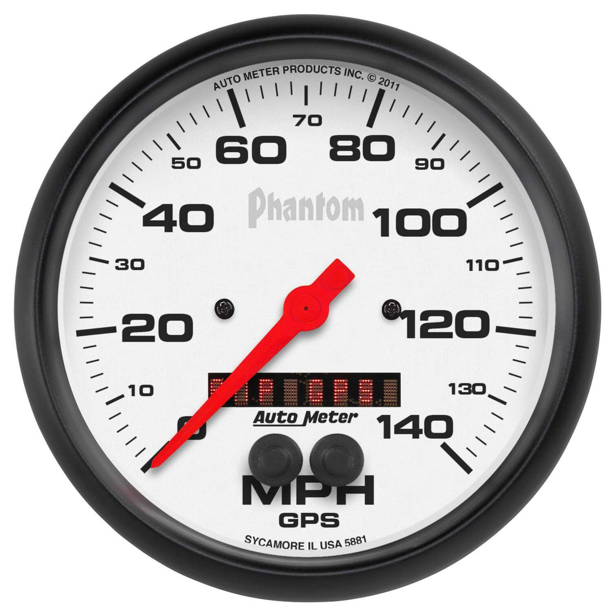 Auto Meter 5" GPS SPEEDOMETER, 0-140 MPH, PHANTOM - 5881
