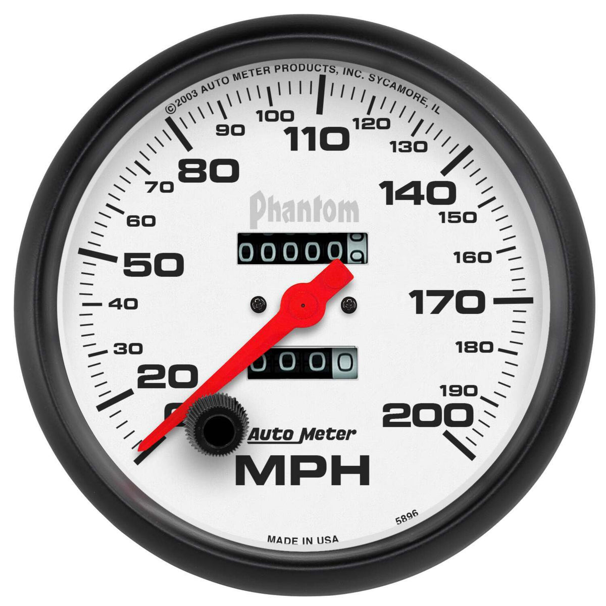Auto Meter 5" SPEEDOMETER, 0-200 MPH, PHANTOM - 5896