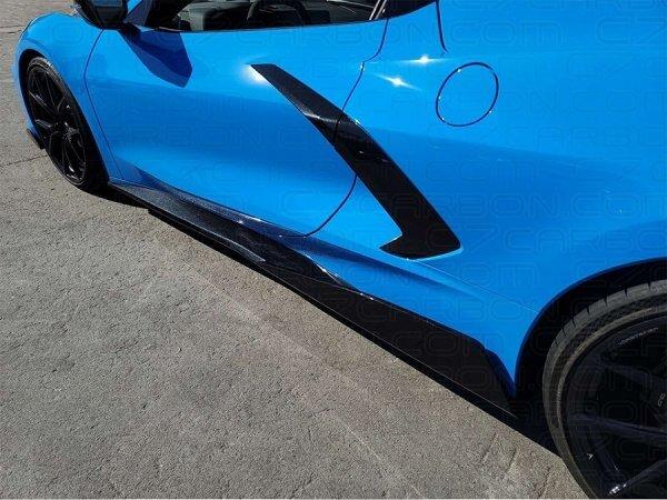 C7 Carbon C8-2A-4 5VM Style Carbon Flash Side Skirt Set (2020 Corvette C8)