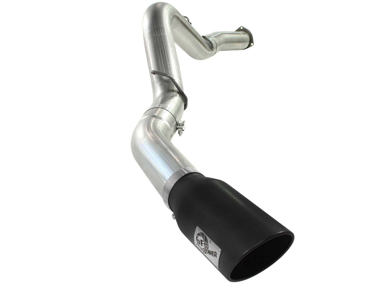 AFE Large Bore-HD 5 IN 409 Stainless Steel DPF-Back Exhaust System w/Black Tip (2007-2010 Silverado 2500 HD, Silverado 3500 HD, Sierra 2500 HD, Sierra 3500 HD) - 49-44040-B