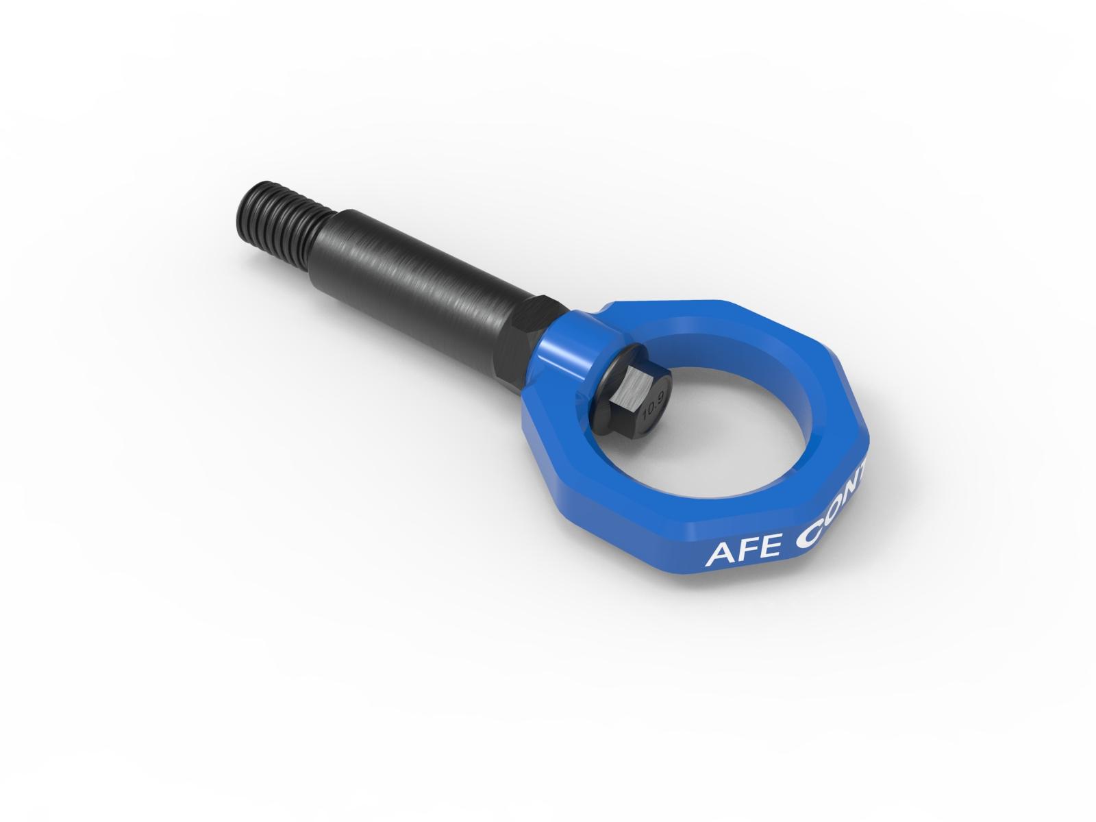 aFe CONTROL Rear Tow Hook Blue (2020-2021 GR Supra, GR Supra, GR Supra) - 450-721001-L