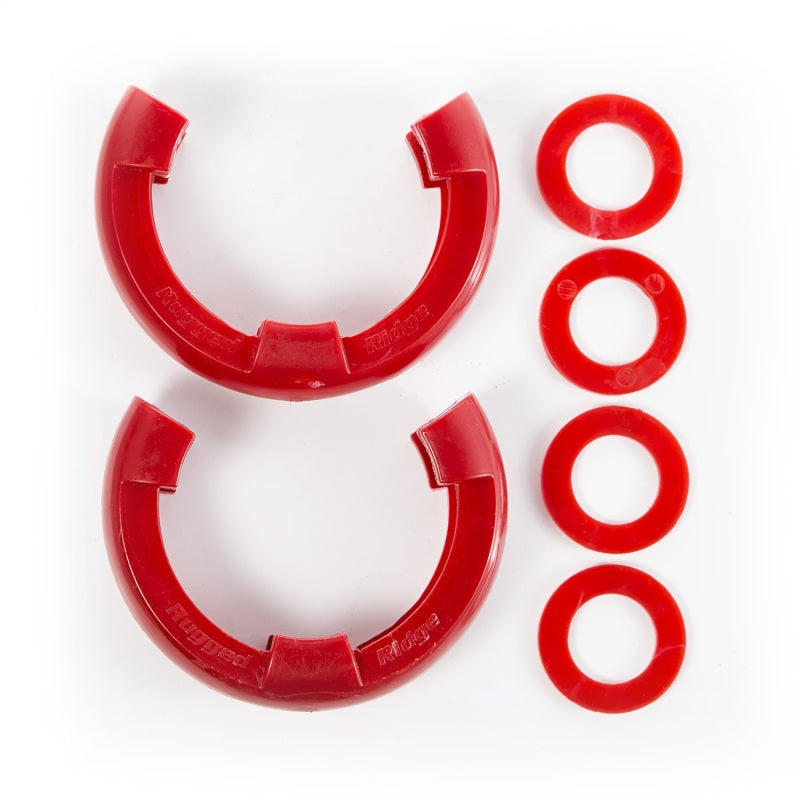 Rugged Ridge D-Ring Shackle Isolator Kit Red Pair 3/4 Inch - 11235.31