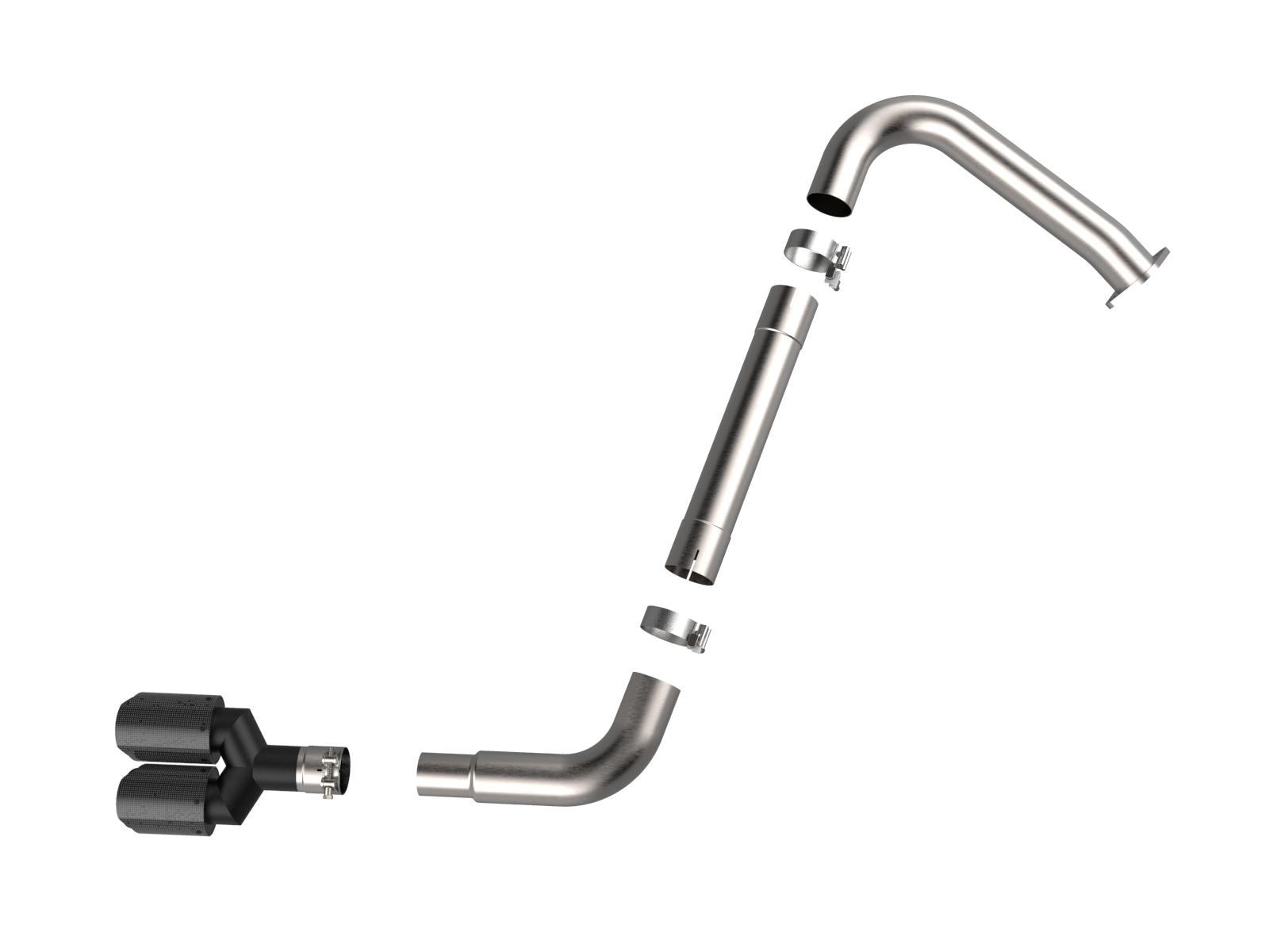AFE Takeda 3 IN 304 Stainless Steel Axle-Back Exhaust w/ Carbon Tips (2021-2025 Elantra N Line) - 49-37045-C