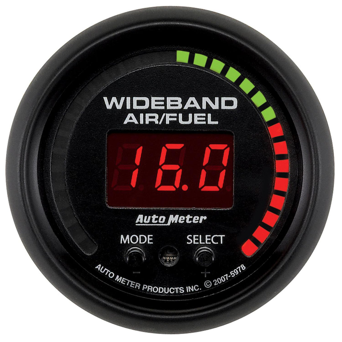 Auto Meter 2-1/16" WIDEBAND PRO AIR/FUEL RATIO, 6:1-20:1 AFR, ES - 5978