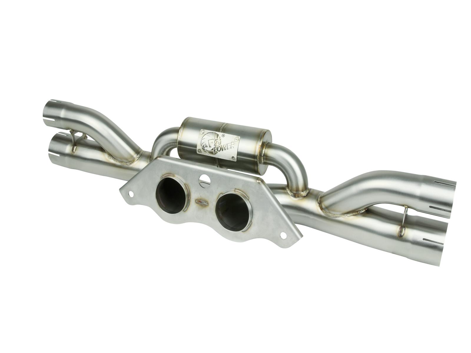 aFe Mach Force Xp 304 Stainless Steel Secondary Muffler Delete Pipe (2014-2019 911 GT3) - 49C36434