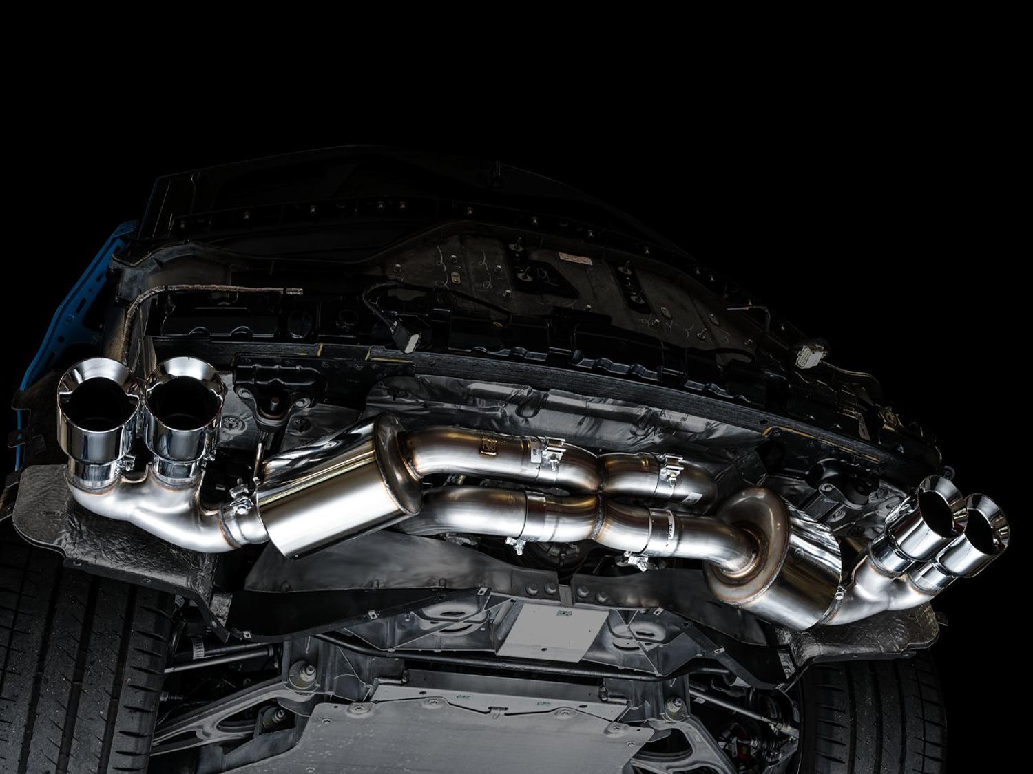 AWE Touring Edition Exhaust - Quad Chrome Silver Tips (2020-2024 Corvette C8) - 3015-42151