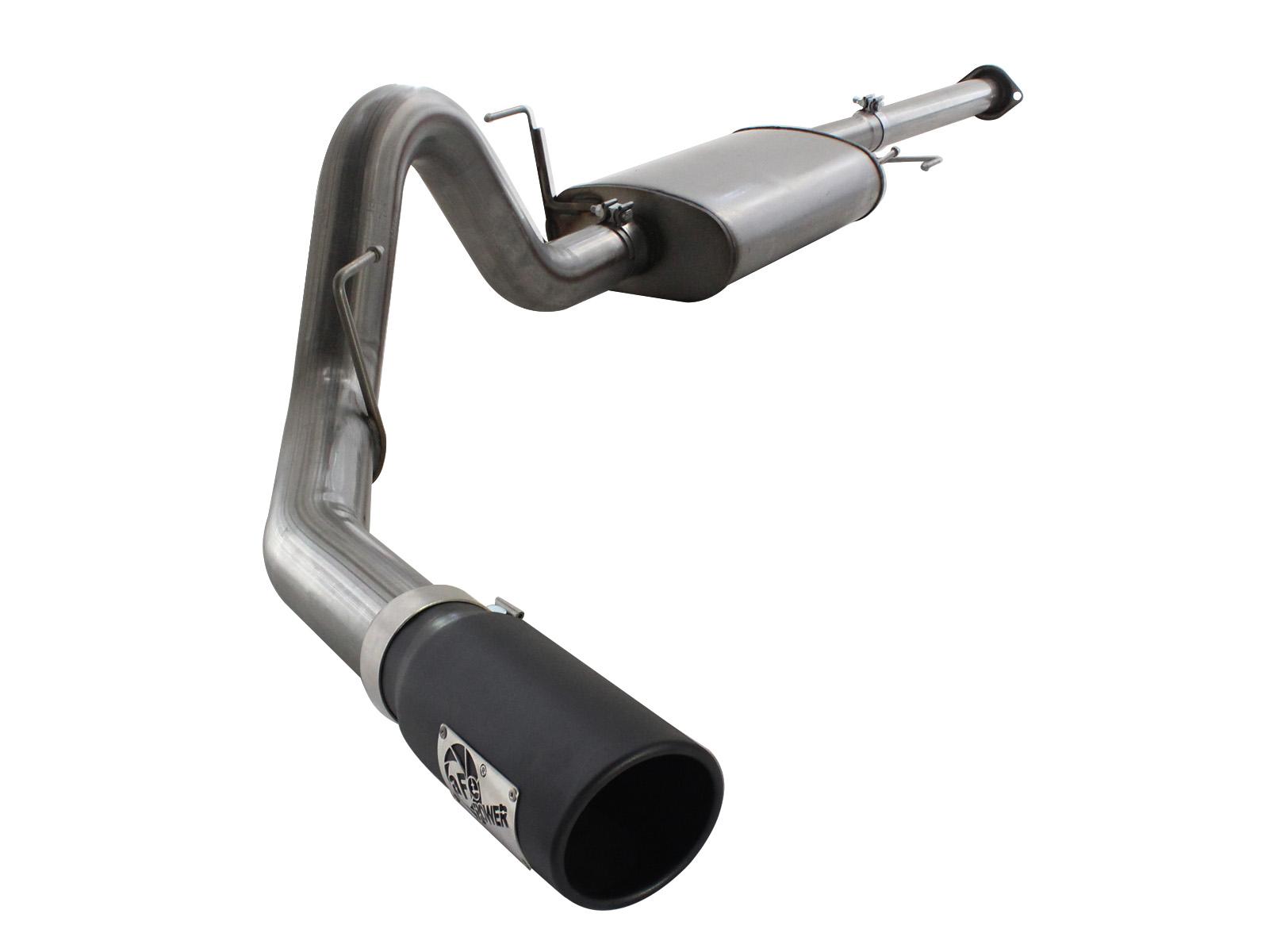 AFE MACH Force-Xp 3 IN to 3-1/2 IN 409 Stainless Steel Cat-Back Exhaust w/ Black Tip (2011-2014 F-150) - 49-43067-B