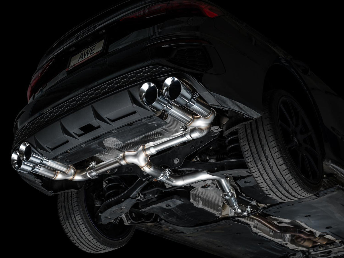 AWE Track Edition Exhaust for Audi 8Y S3 - Chrome Silver Tips - 3020-42897