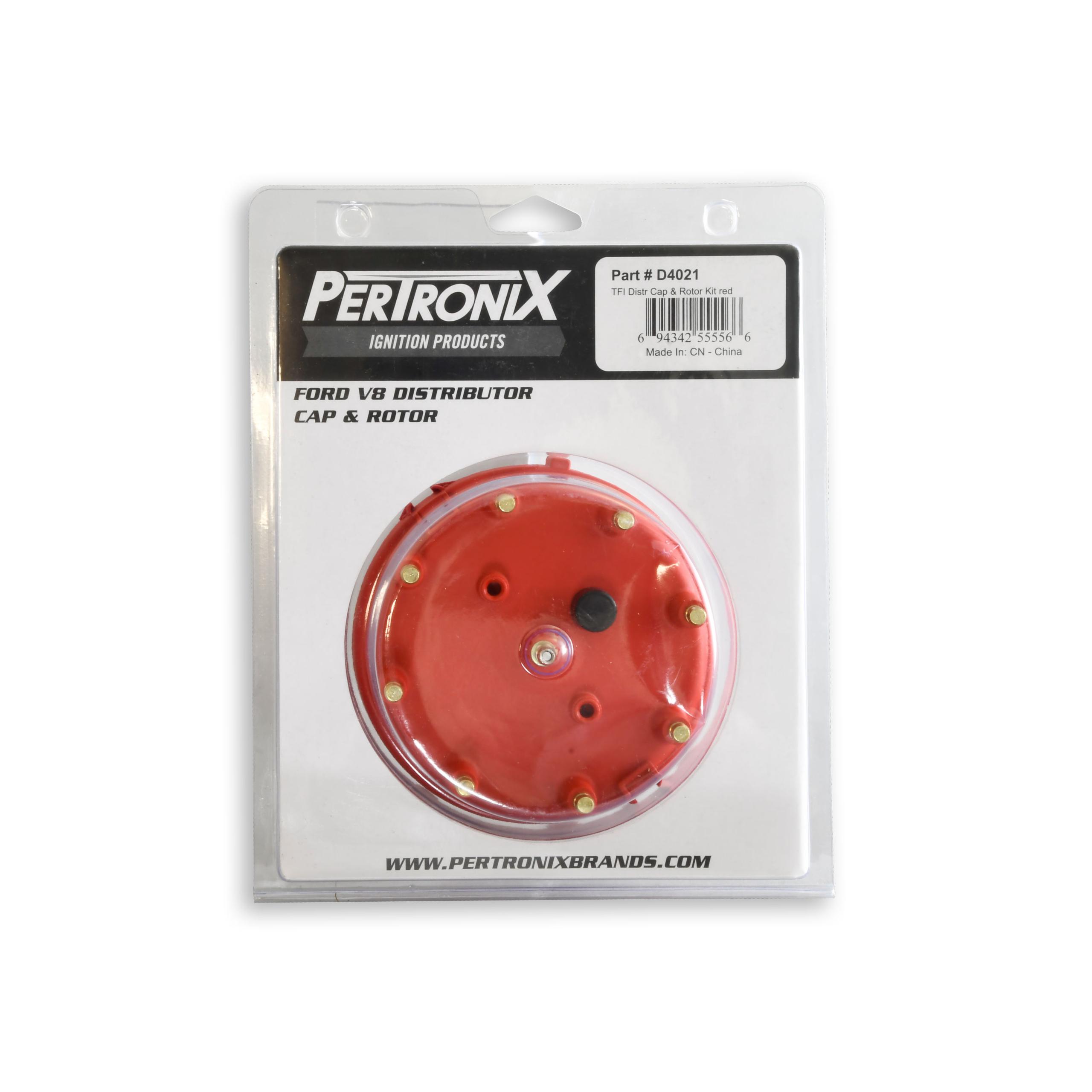 Pertronix Flame-Thrower Hei Distributor Cap And Rotor Kit - Red (Ford V8) - D4021