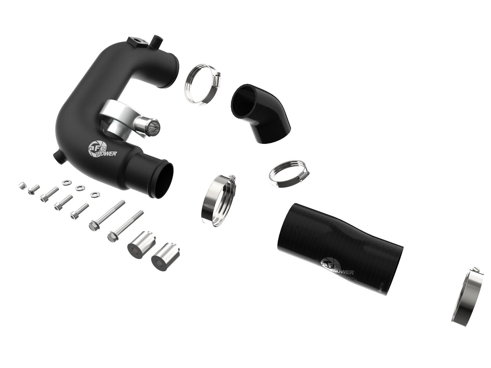 AFE BladeRunner 2-1/2 IN to 3 IN Aluminum Hot-Side Charge Pipe Black (2018-2021 Wrangler) - 46-20468-B