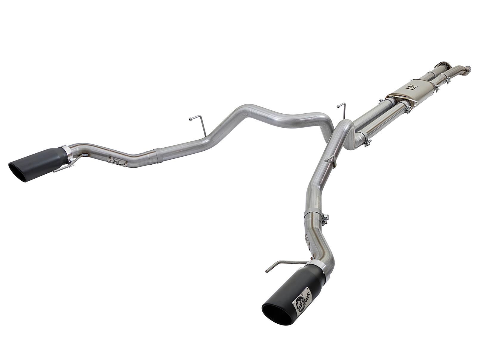 AFE MACH Force-Xp 3 IN 409 Stainless Steel Cat-Back Exhaust System w/Black Tip (2017-2020 F-150) - 49-43045-B