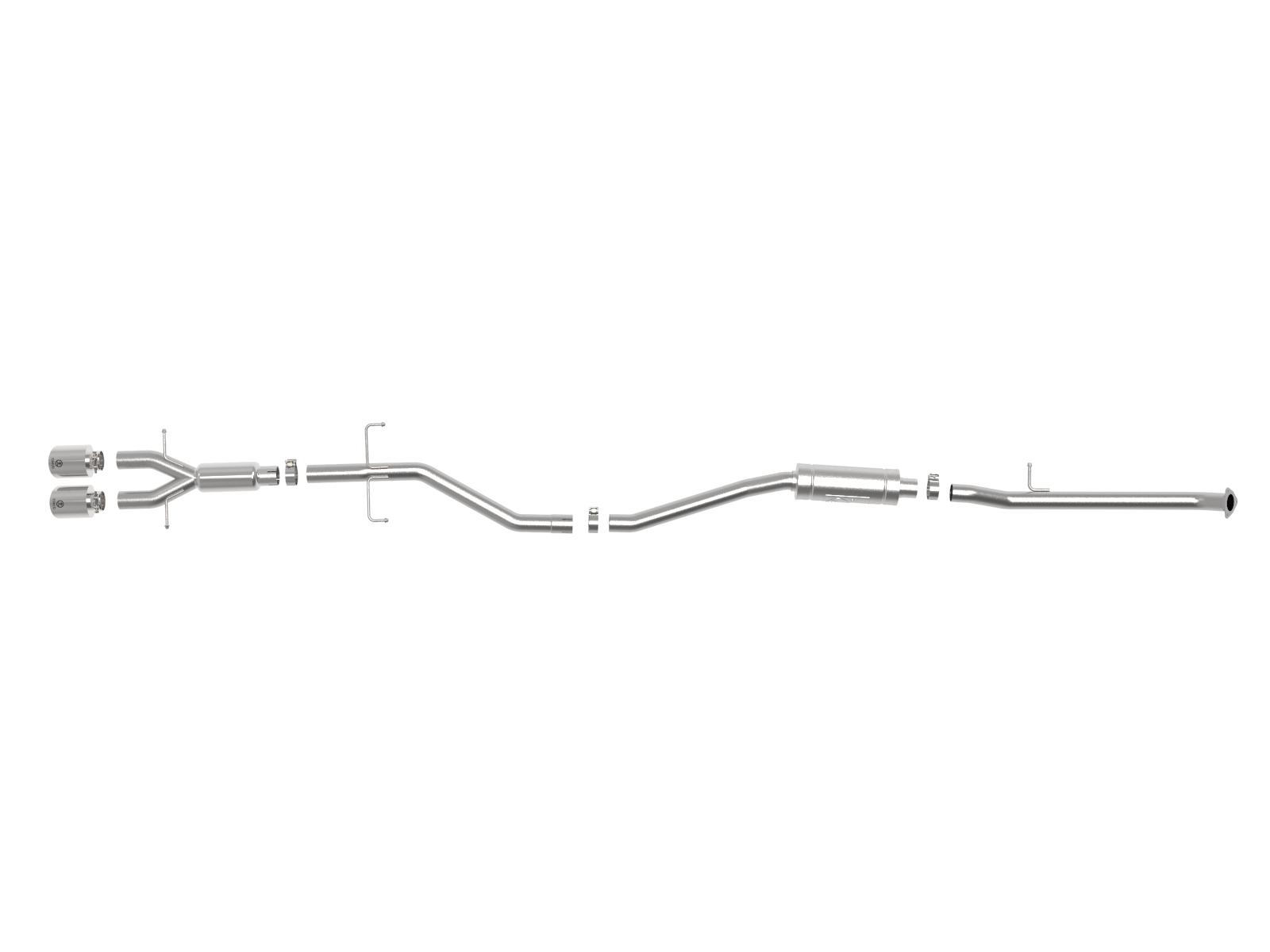 AFE Takeda 2-1/2 IN 304 Stainless Steel Cat-Back Exhaust System w/ Polished Tip (Honda Civic Si Sedan 17-20 L4-1.5L (t)) - 49-36619-P