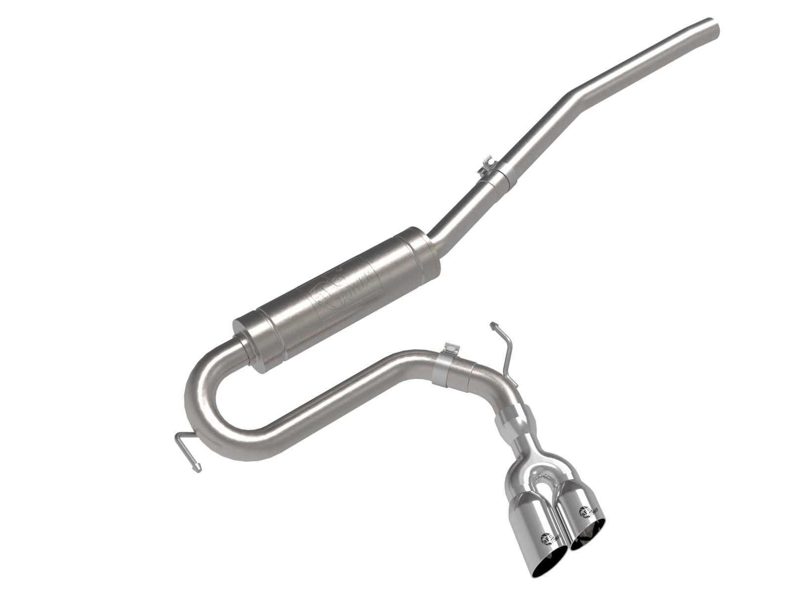 AFE Rebel Series 2-1/2 IN 304 Stainless Steel Cat-Back Exhaust System w/ Polished Tip Ford Maverick 22-23 L4-2.0L (t) - 49-33144-P