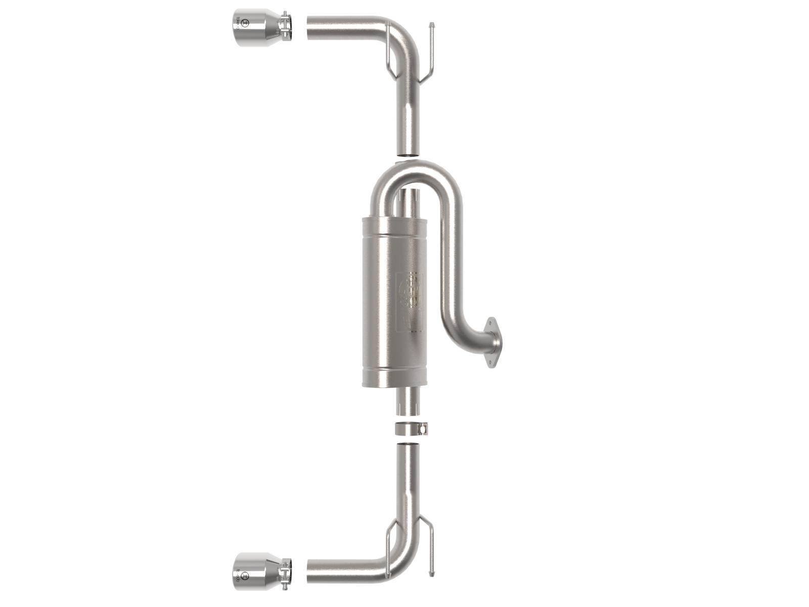 aFe Takeda 2.5" 304 Stainless Steel Axle-Back Exhaust System - Polished Tip (2019-2022 Mazda 3 2.5L) - 49-37023-P