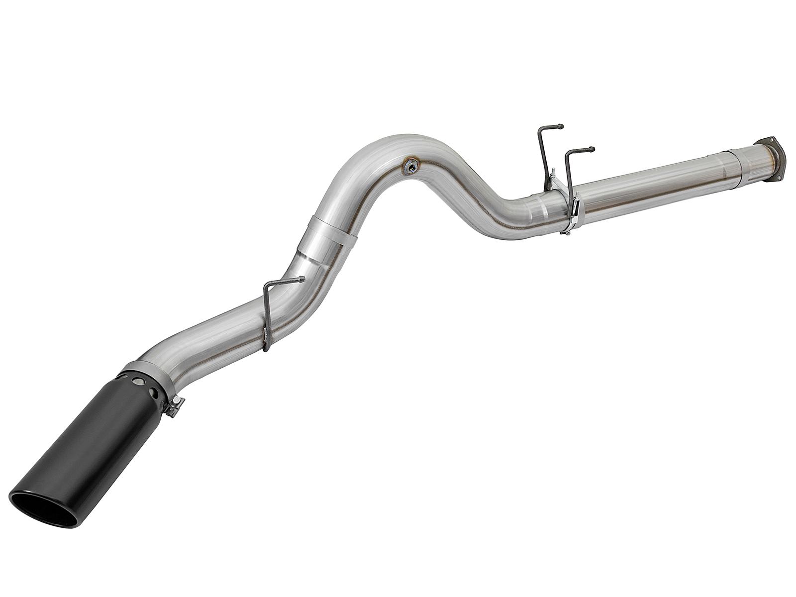 AFE ATLAS 5 IN Aluminized Steel DPF-Back Exhaust System w/Black Tip (2017-2021 F-250 Super Duty, F-350 Super Duty) - 49-03090-B