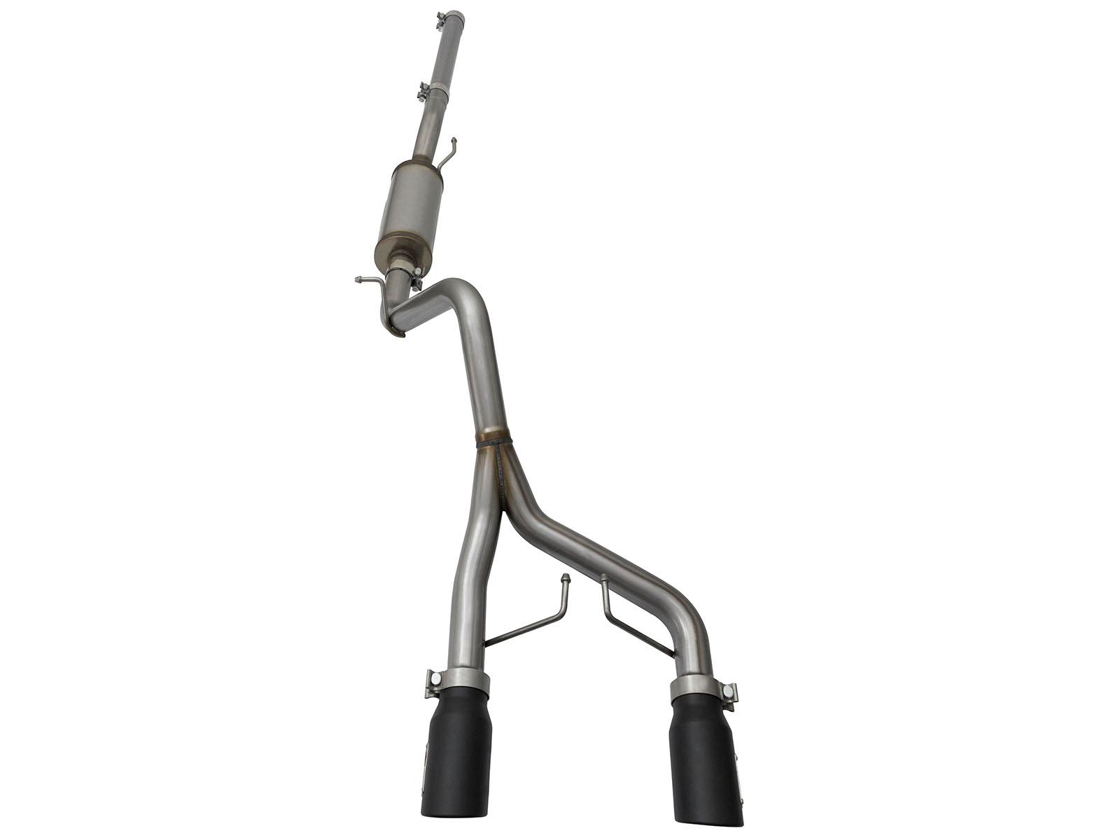 AFE Rebel Series 2-1/2 IN 409 Stainless Steel Cat-Back Exhaust System w/Black Tip - 49-48056-B