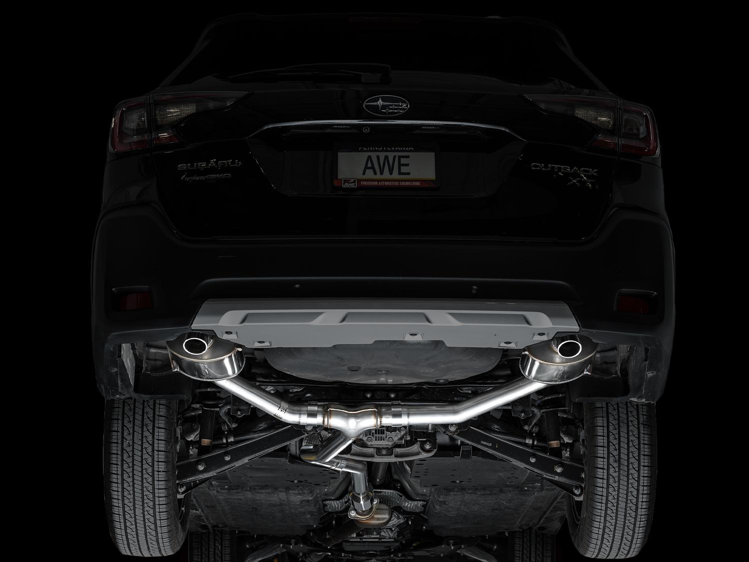 AWE 0FG Exhaust - Dual BashGuards (2020+ Subaru Outback 2.4T) - 3015-38246