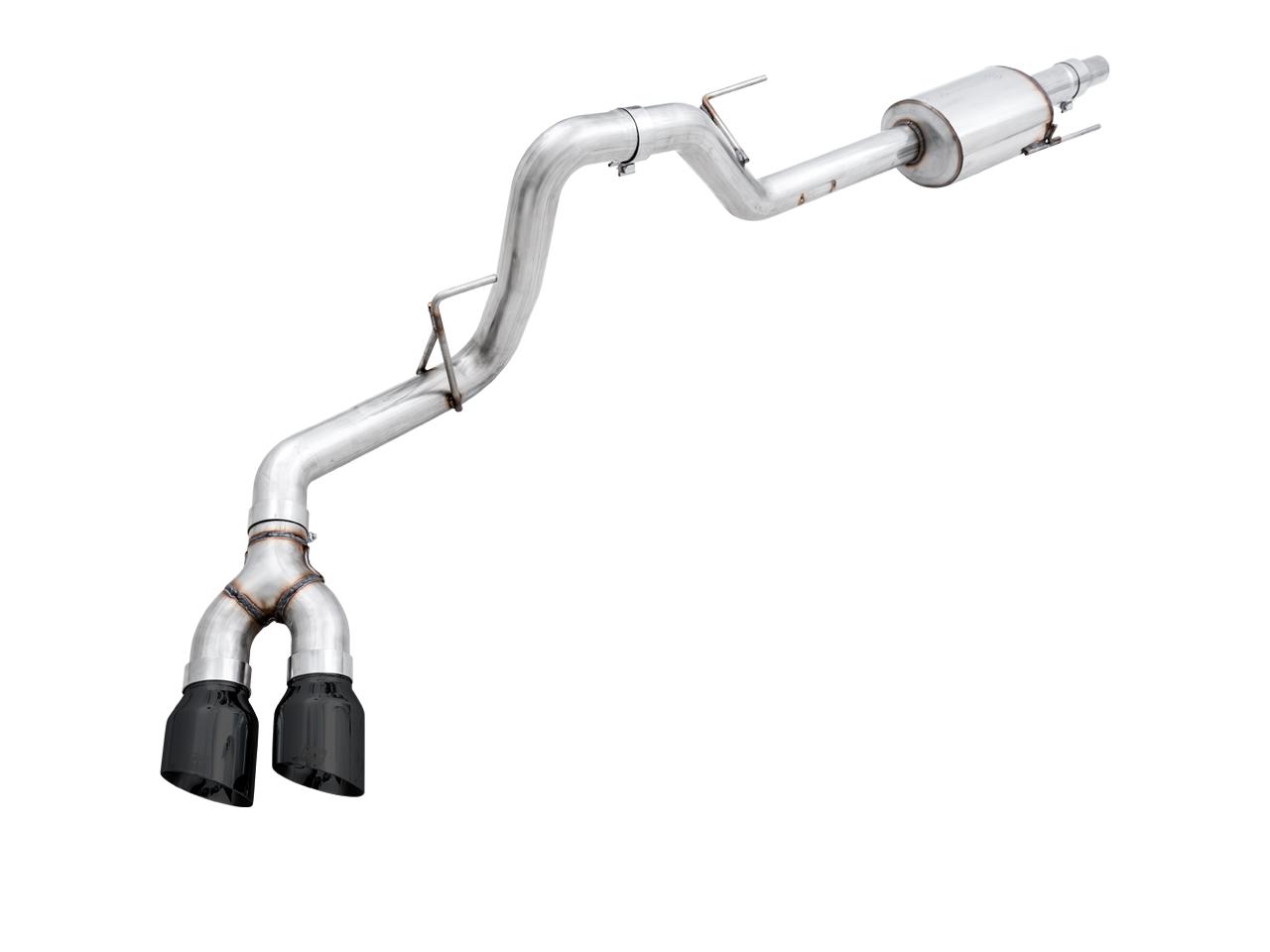 AWE 0FG Single Exit Exhaust for '15-'20 F-150 - 4.5" Diamond Black Tips - 3015-23058