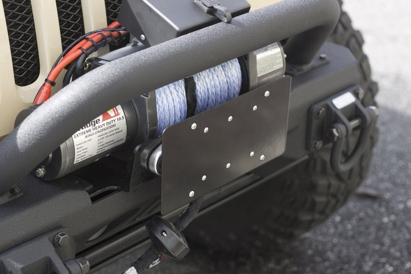 Rugged Ridge License Plate Mounting Bracket For Hawse Fairlead - 11238.07