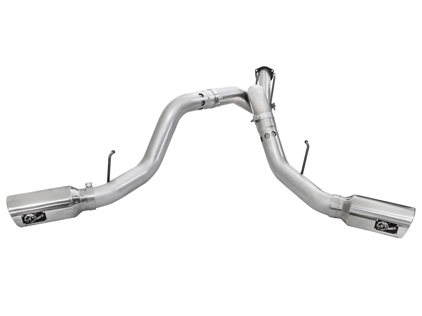 AFE ATLAS 4 IN Aluminized Steel DPF-Back Exhaust System w/Polished Tip (2011-2014 F-250 Super Duty, F-350 Super Duty) - 49-03065-P