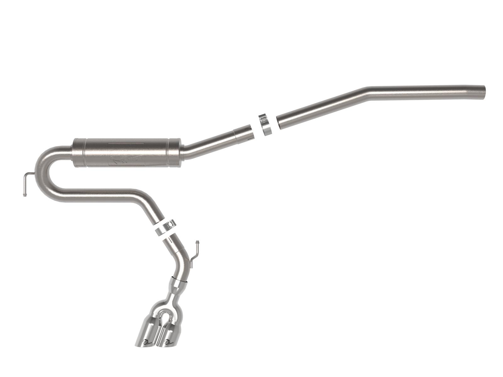 AFE Rebel Series 2-1/2 IN 304 Stainless Steel Cat-Back Exhaust System w/ Polished Tip Ford Maverick 22-23 L4-2.0L (t) - 49-33144-P