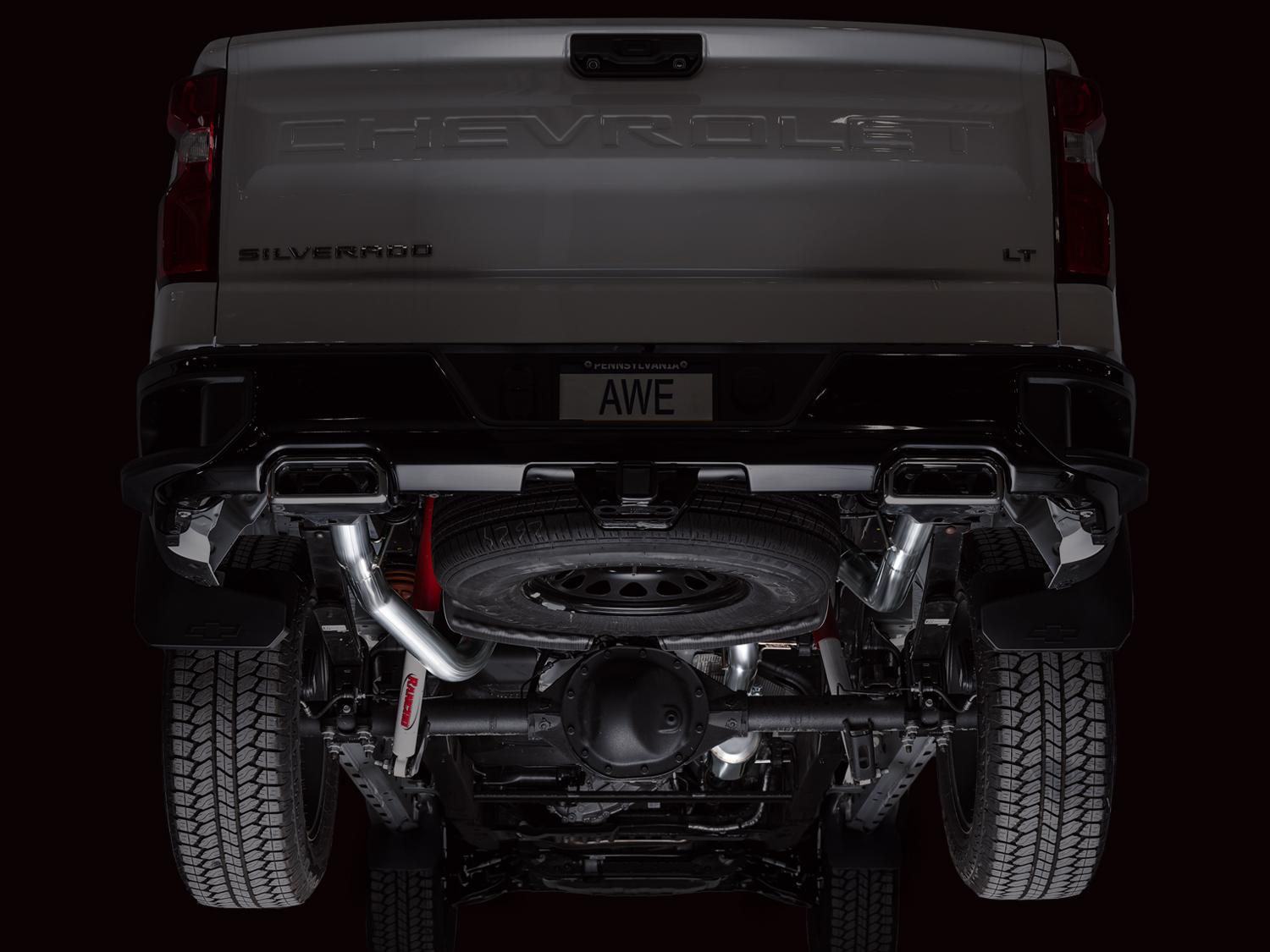 AWE 0FG Catback Split Rear Exit Exhaust for 4th Gen Silverado/Sierra 1500 5.3L - 3015-31200