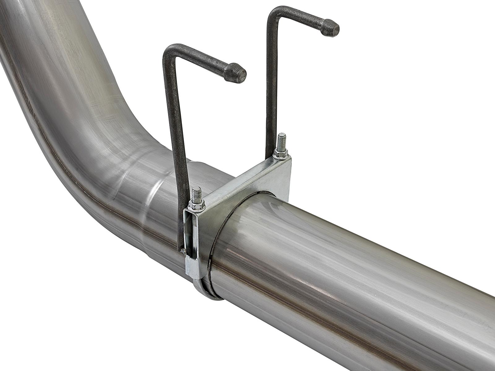 AFE Large Bore-HD 5 IN 409 Stainless Steel DPF-Back Exhaust System w/Black Tip (2017-2021 F-250 Super Duty, F-350 Super Duty) - 49-43090-B