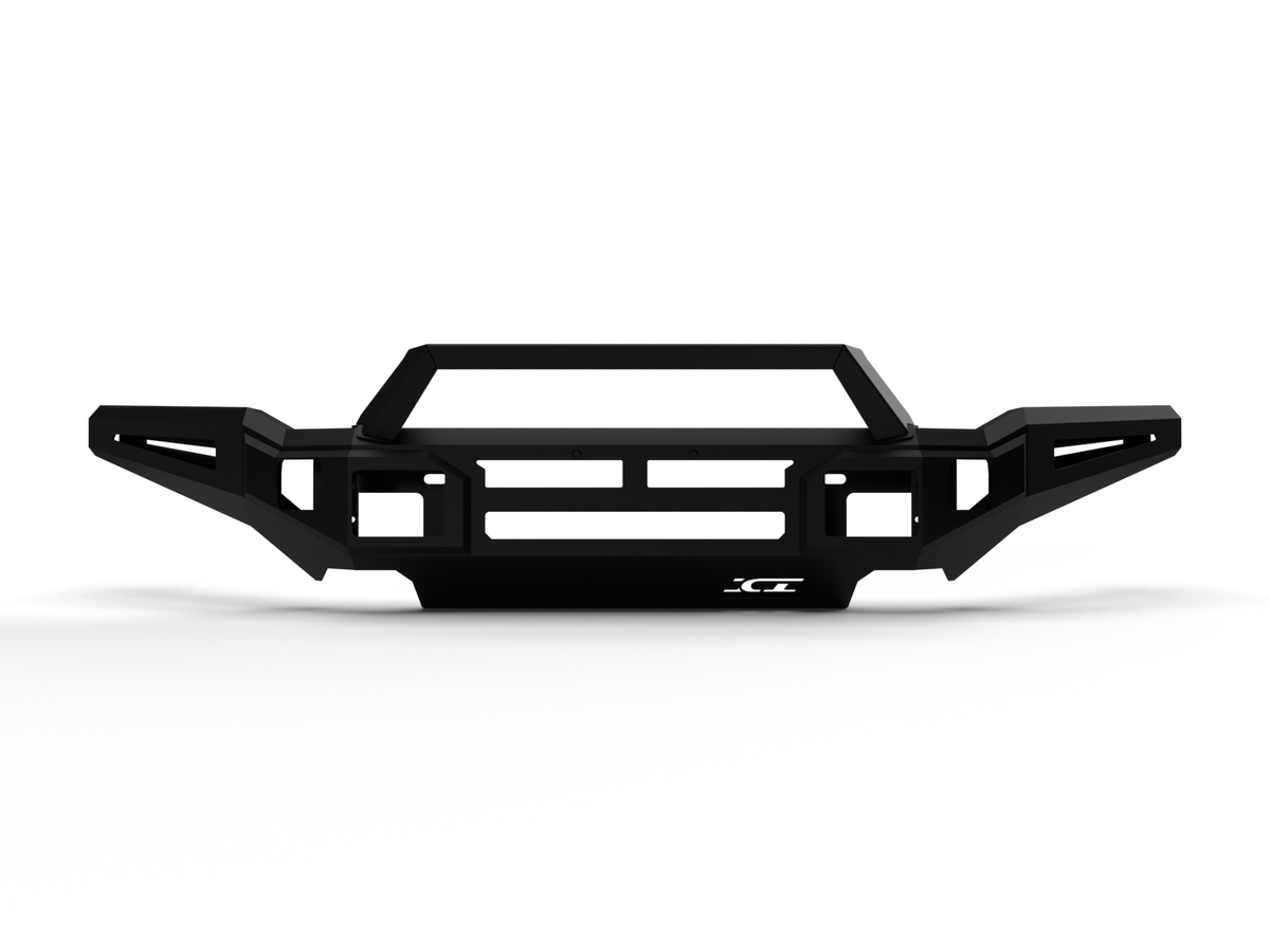 ICI Front Bumper - 45lb shell, reinforced 3/16 inch 5052 Aluminum plating - steel brackets (2018-2020 F150) - AL-FBM15FDN-RT