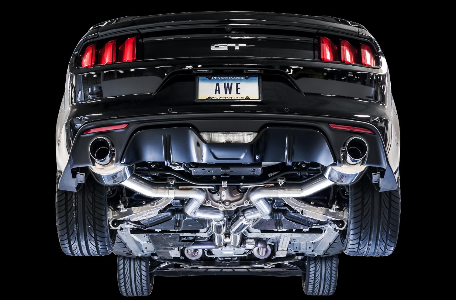 AWE 3015-32084 2015-2017 / 2026 Mustang GT Non-Active Catback Exhaust Touring (Chrome Tips)