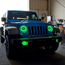 Oracle 07-17 Jeep Wrangler Surface Mount LED Headlight Halo Kit - Green